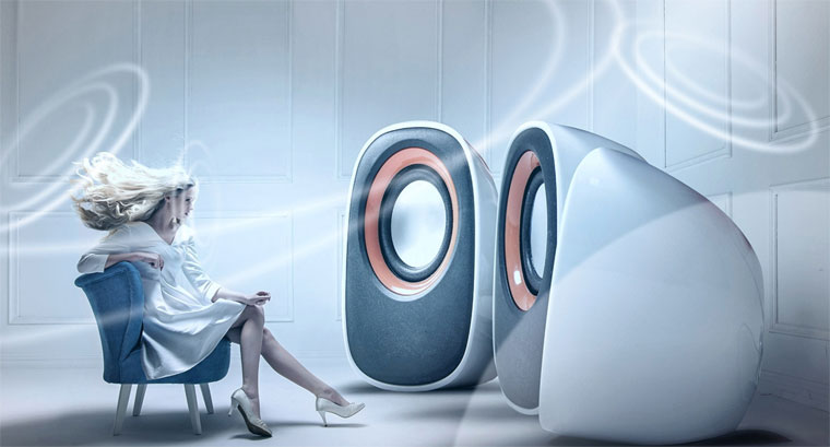 This illustration of the effect of Leisure 3's onboard audio system appears on the product's web page. Obviously, it should not be viewed as a literal representation!