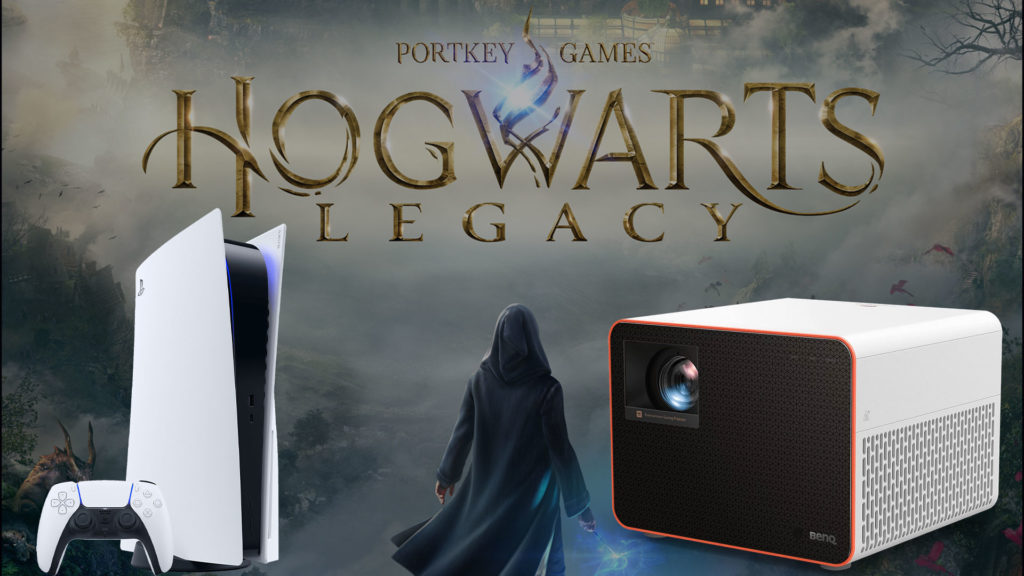 PlayStation 5 and BenQ X3000i over Hogwarts Legacy Cover Art - Projector Reviews - Image